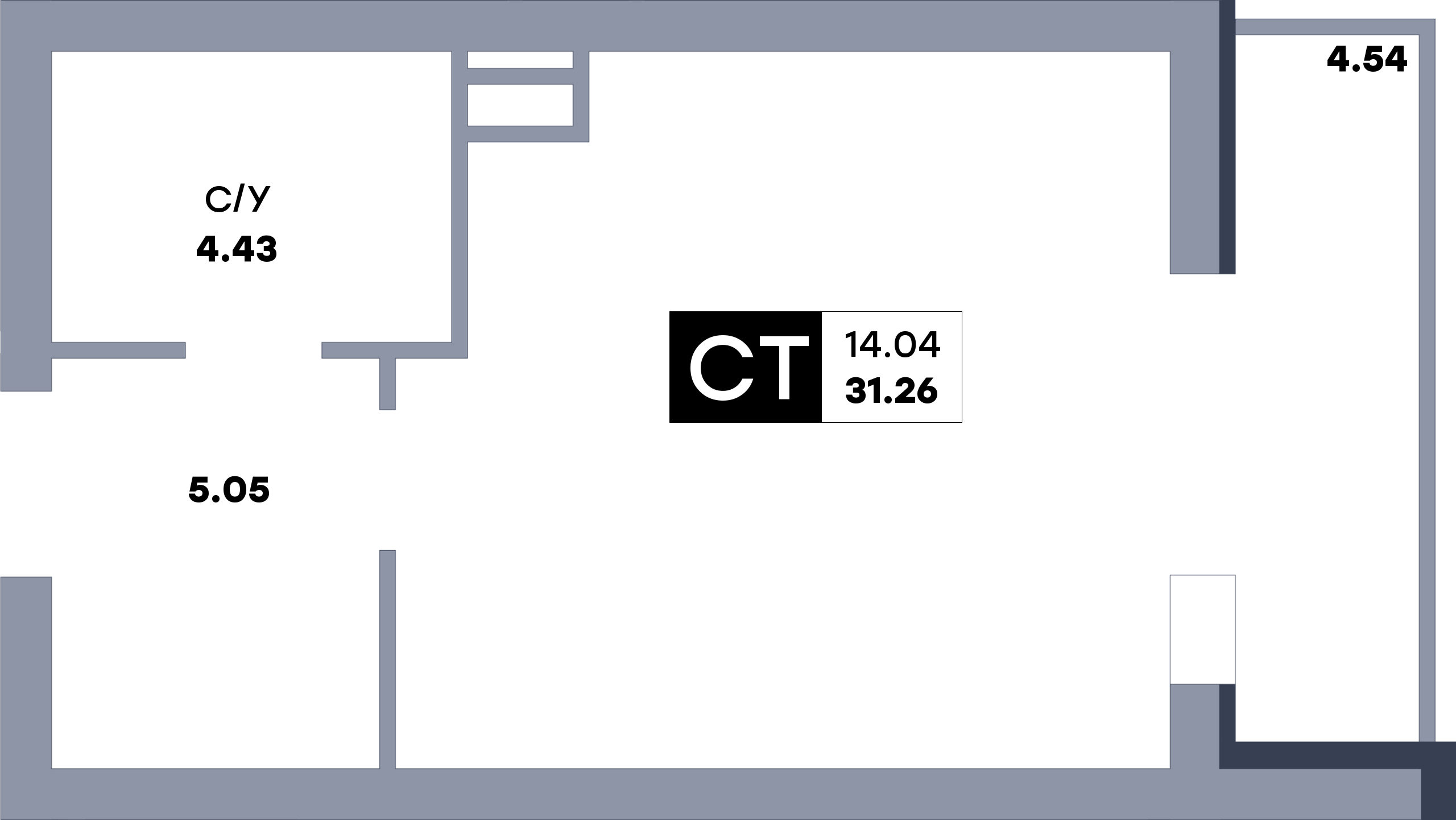 Квартира студия, №123