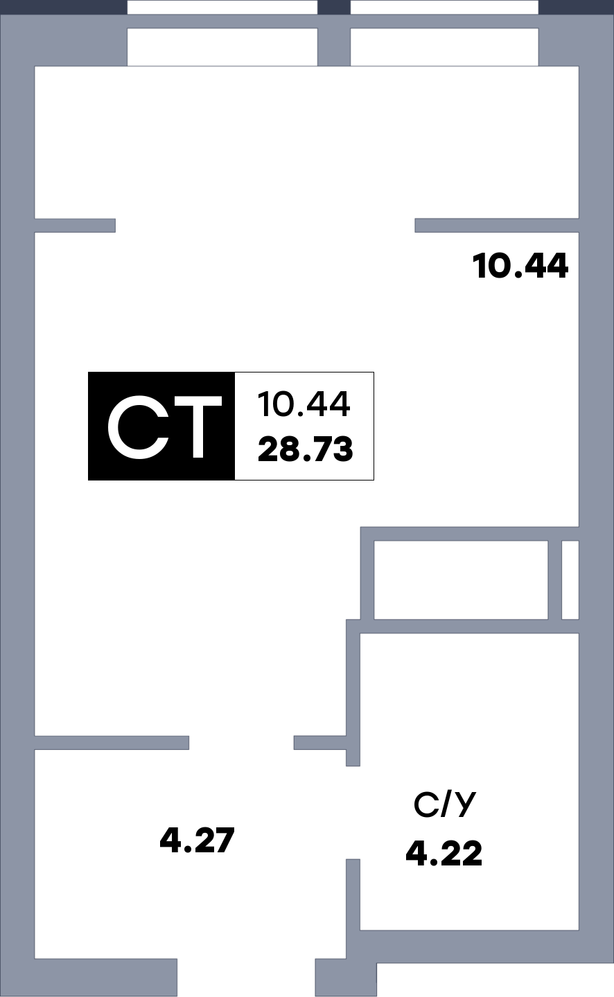 Квартира студия, №169, этаж 17