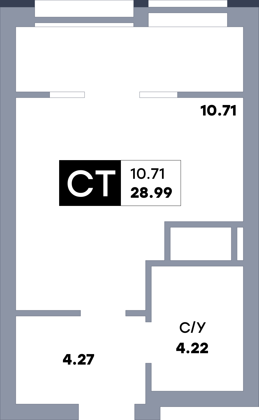 Квартира студия, №165, этаж 16