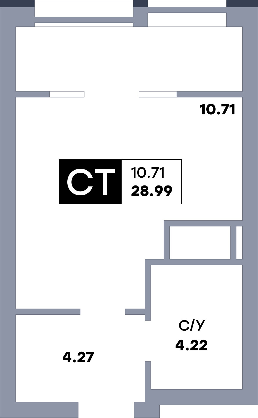 Квартира студия, №231, этаж 22