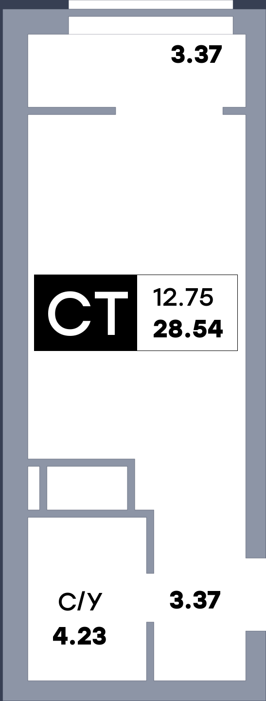 Квартира студия, №348, этаж 11