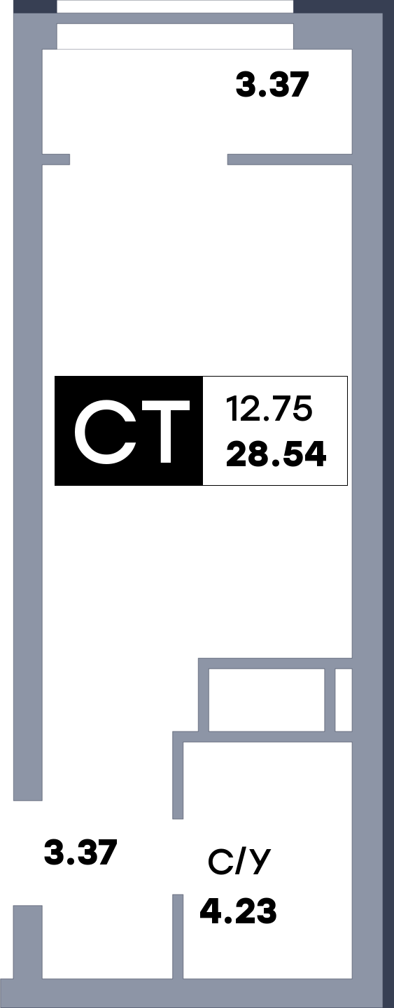 Квартира студия, №431, этаж 18