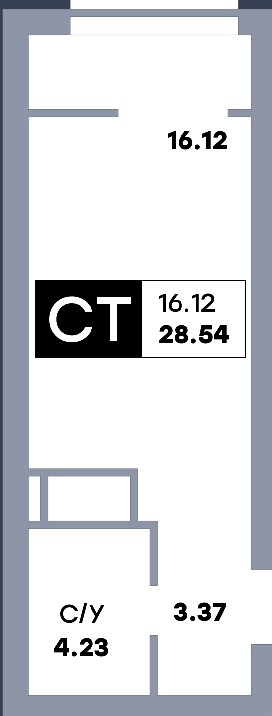 Квартира студия, №447, этаж 20