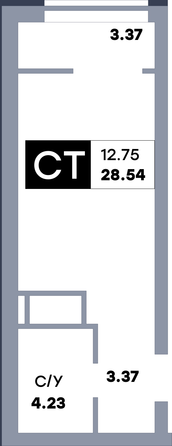 Квартира студия, №675, этаж 19