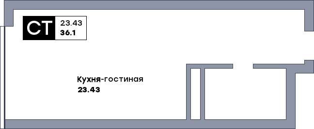 Квартира студия, №183, этаж 17
