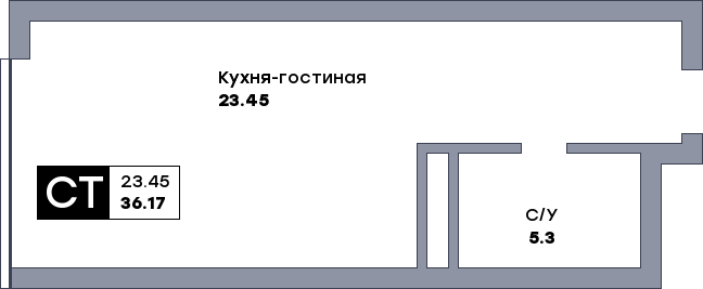 Квартира студия, №20, этаж 3