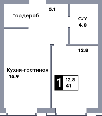 3 комнатная квартира, №88, этаж 10
