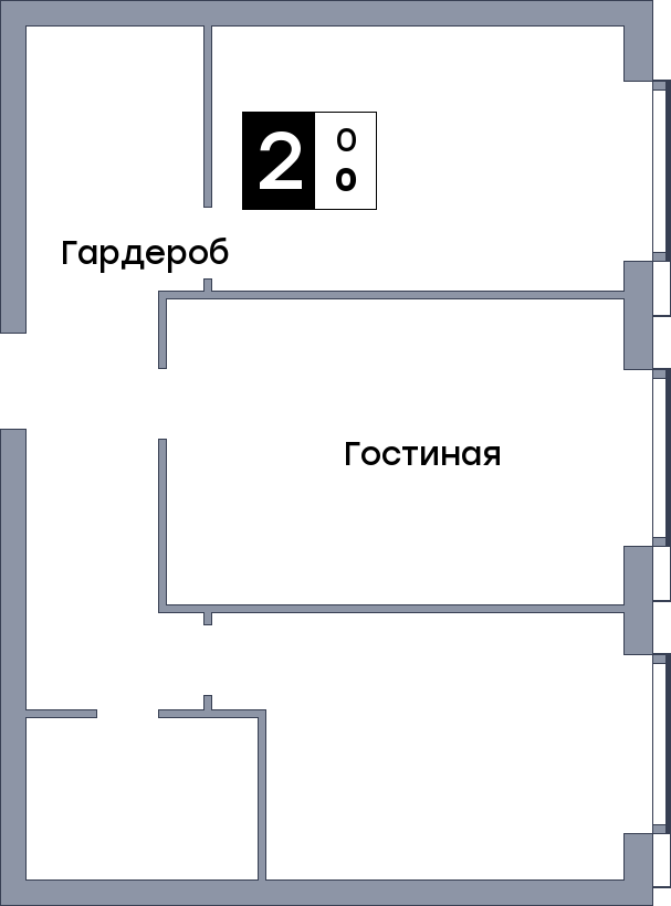 2 комнатная квартира, №2, этаж 3