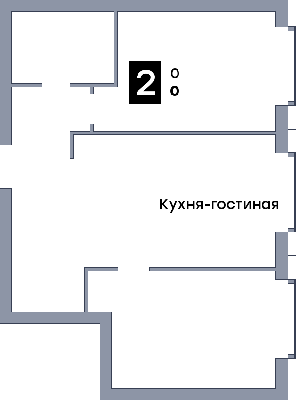 2 комнатная квартира, №43, этаж 7