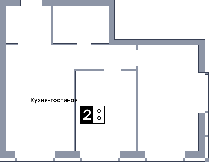 2 комнатная квартира, №54, этаж 8