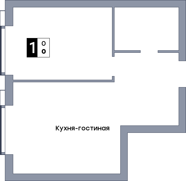 1 комнатная квартира, №67, этаж 9