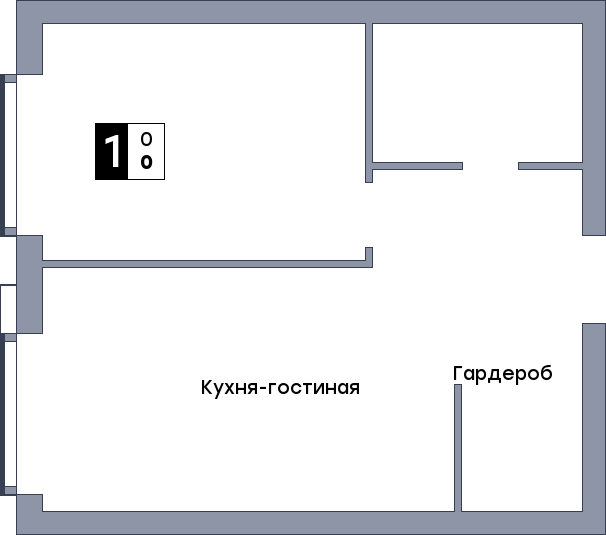 1 комнатная квартира, №179, этаж 20