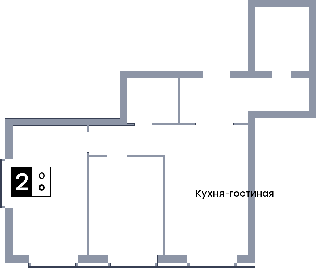 2 комнатная квартира, №236, этаж 26