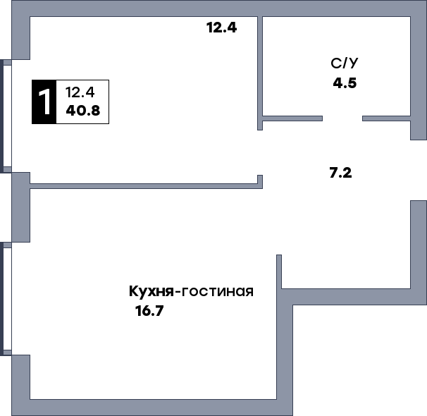 2 комнатная квартира, №582, этаж 27