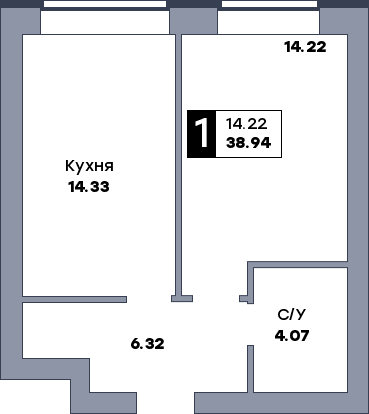 1 комнатная