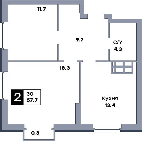 2 комнатная квартира, №28, этаж 4