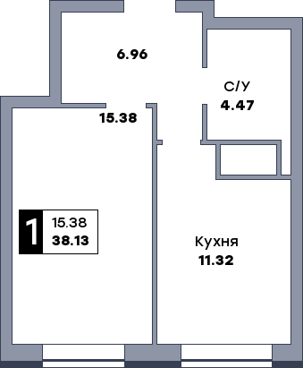 1 комнатная