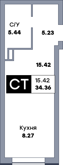 Квартира студия, №251, этаж 5