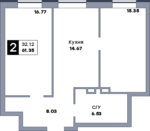 2 комнатная квартира, №298, этаж 10