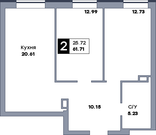 2 комнатная квартира, №318, этаж 11