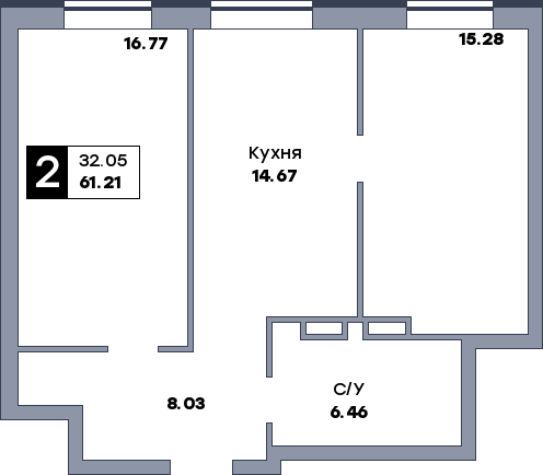 2 комнатная квартира, №320, этаж 12