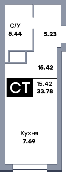 Квартира студия, №405, этаж 19