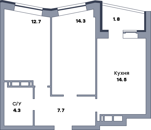 2 комнатная квартира, №280