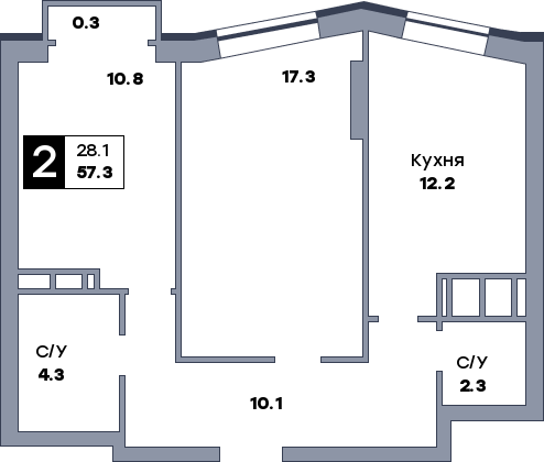 2 комнатная квартира, №468, этаж 11