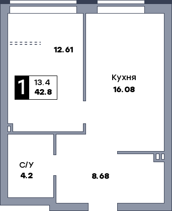 1 комнатная
