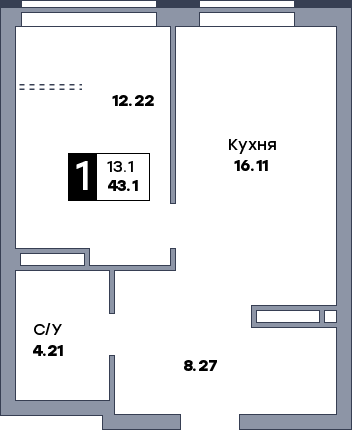 1 комнатная
