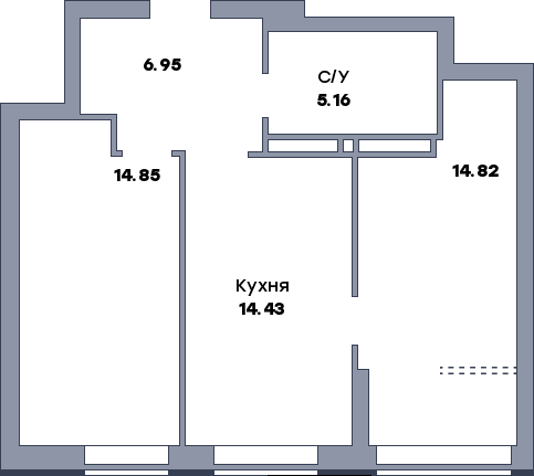 2 комнатная квартира, №546, этаж 8