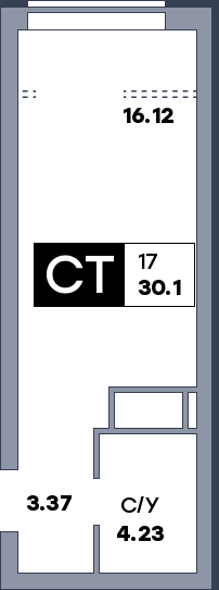 Квартира студия, №676, этаж 20