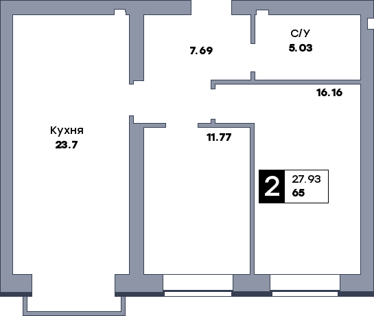 2 комнатная квартира, №157, этаж 8