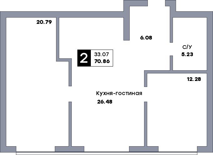 2 комнатная квартира, №421, этаж 11